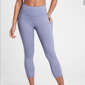 Athleta Ultimate Stash Capri Light Purple Leggings